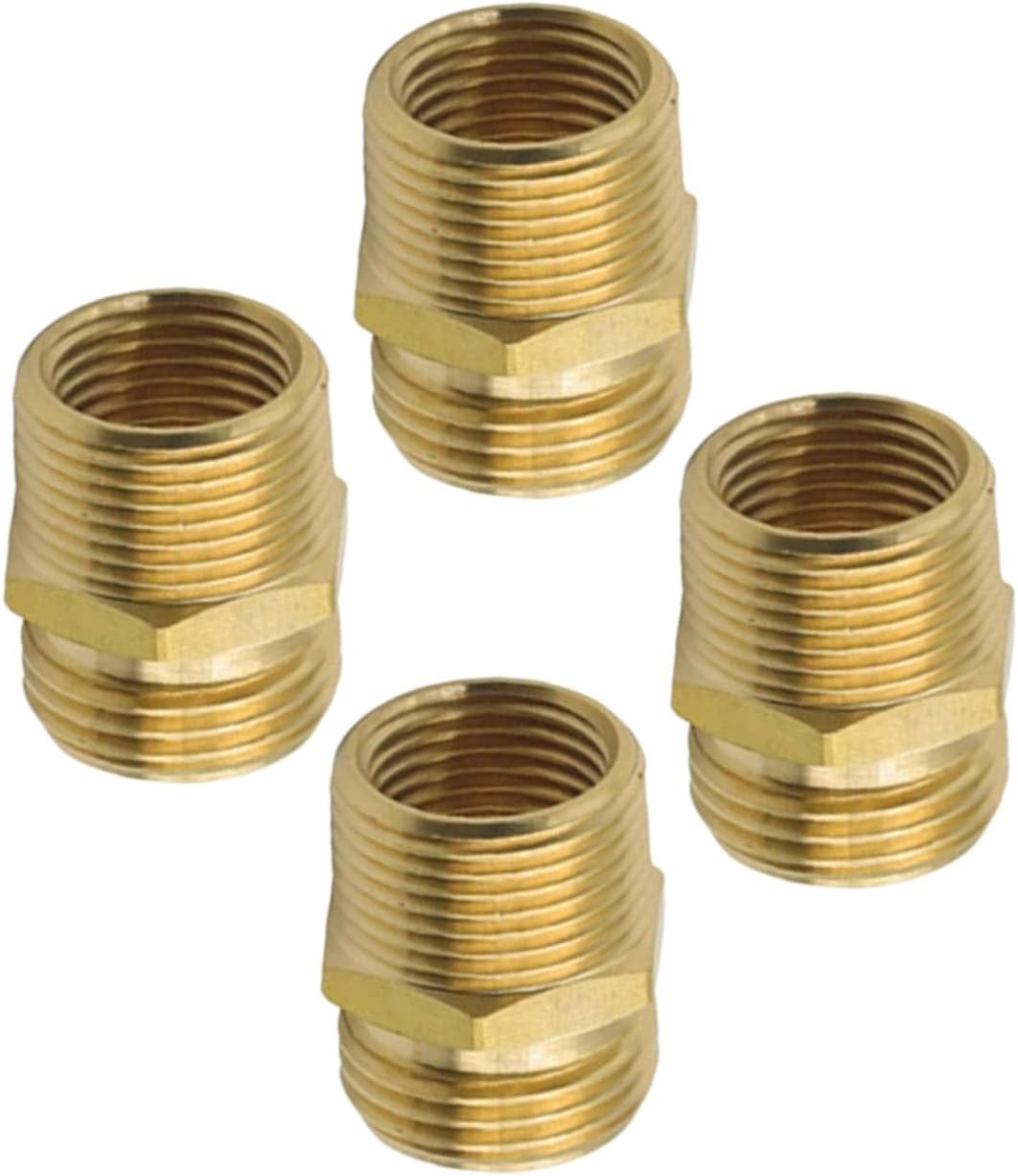 Brass Garden Hose Fitting Male Hose Adapter, 3/4" GHT to 3/4" NPT Fitting, 4PCS US