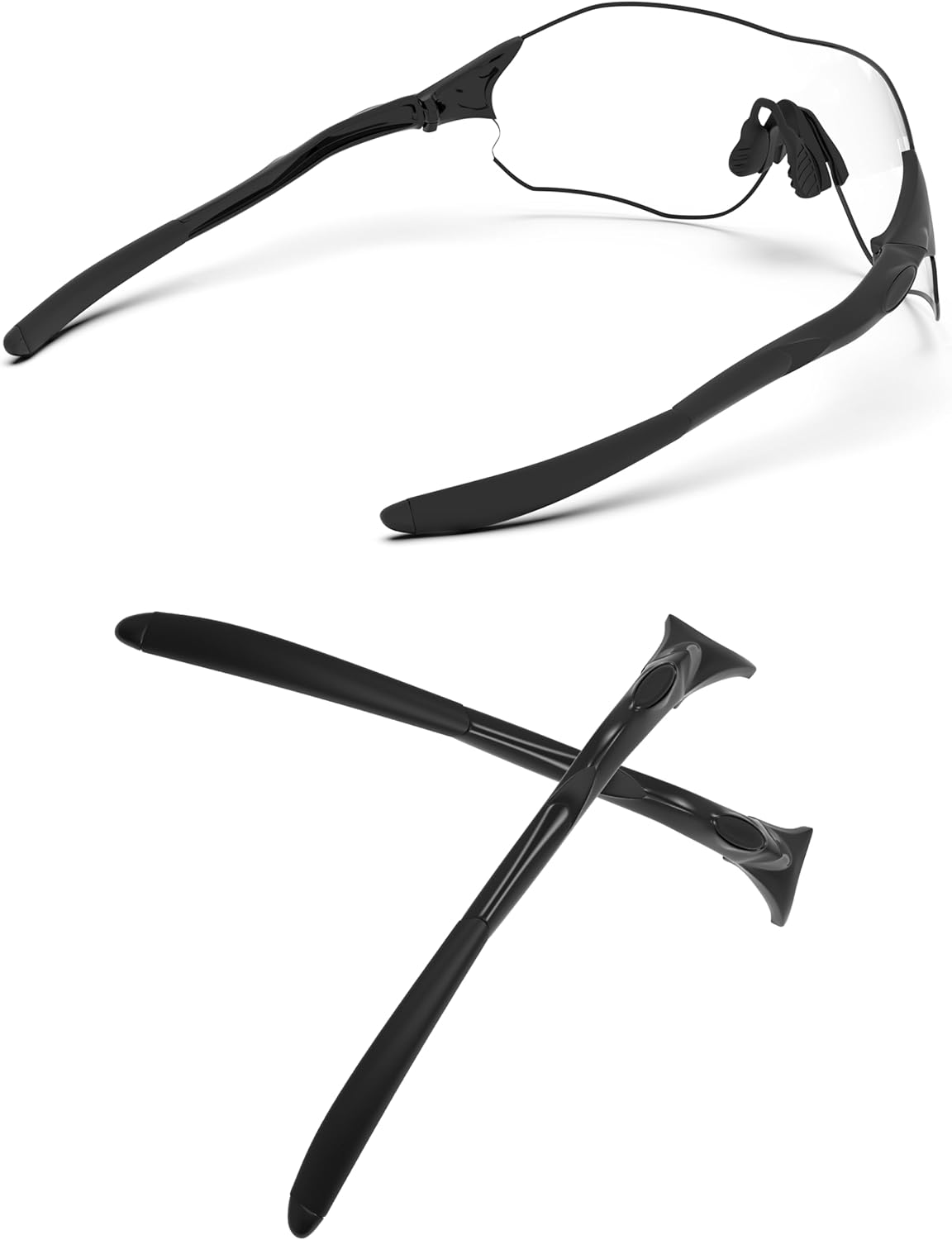 Replacement Temples Arms Legs Compatible with Oakley EV-Zero Series Sunglasses - Black