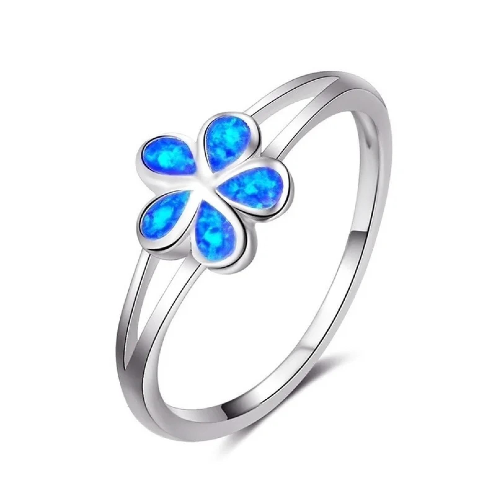 Bague opale de feu fleur chic pour femmes et hommes - 4