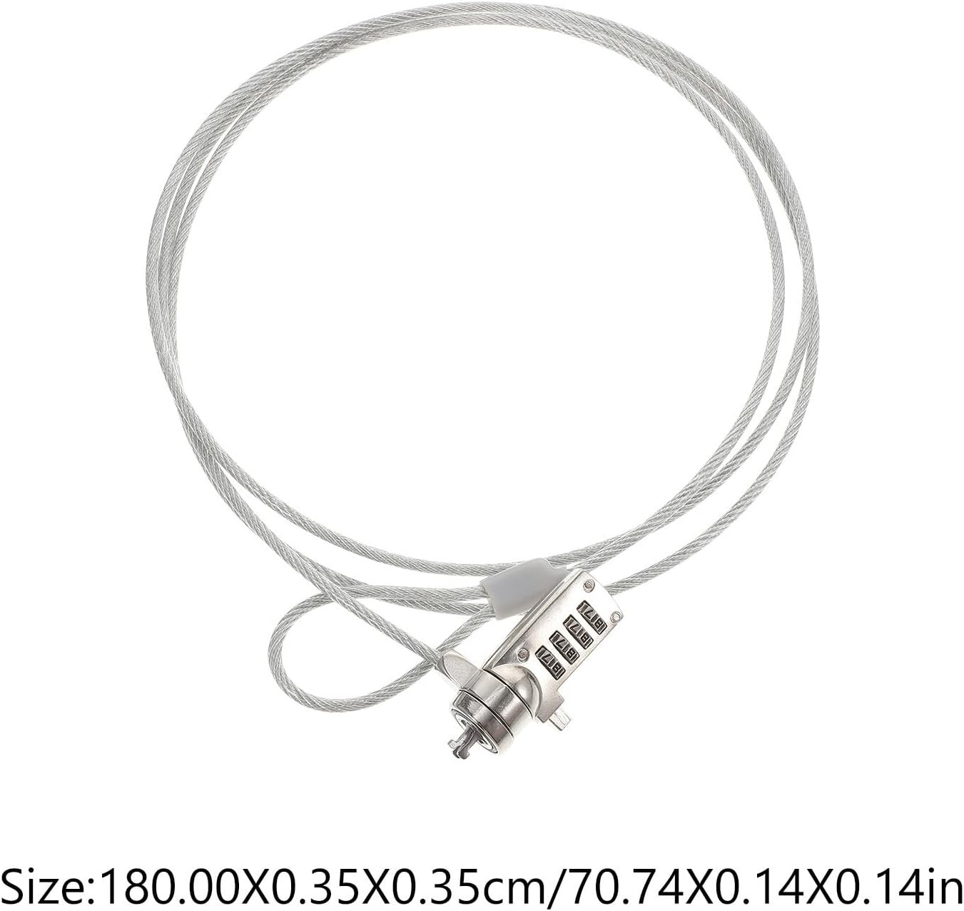 Healifty Laptop Locking Cable Security Lock for Projector and Desktop, Silver Steel and Zinc Alloy Construction, Anti-Theft and Resist Cutting Attempts, for Office and Business Use