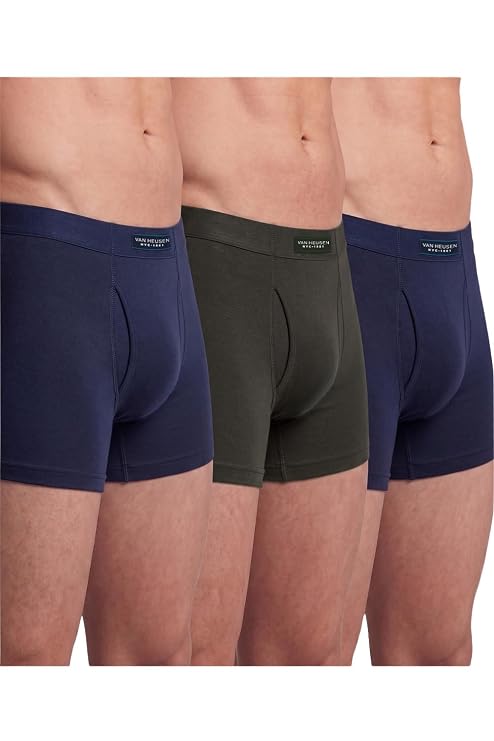 Van Heusen Men’s Cotton Boxer Briefs Pack of 3 | Long Trunk | No ride-up | Inner
