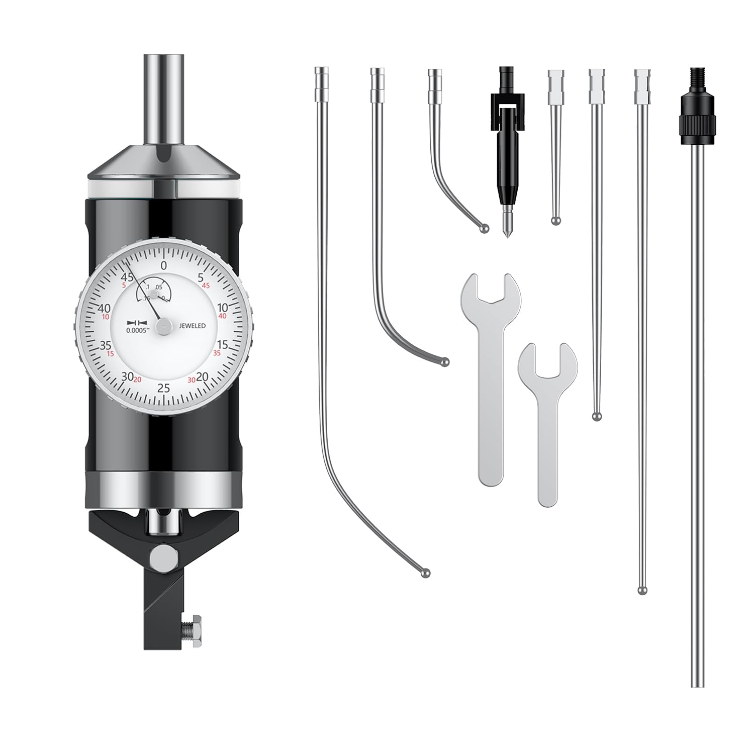 HDLNKAK Coaxial Centering Indicator Set 0-0.15''/0.0005''Standard Body, Co-Ax Precision Milling Machine Test Dial, Ideal Center Finder Tool