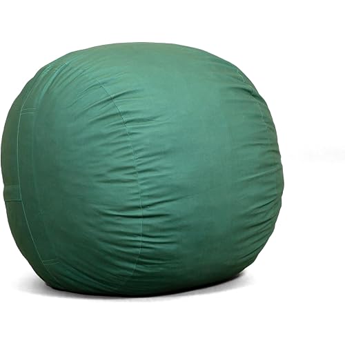 Big Joe Fuf 4Ft Foam Bean Bag Chair with Removable Cover for Kids, Teens, Collegiate Green Velveteen, Durable Woven Polyester, 4 Foot Large Reading and Gaming Seat