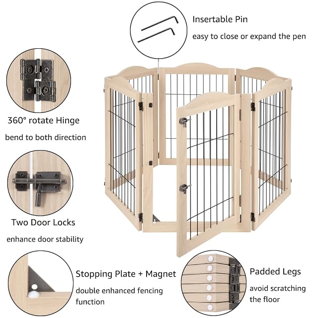 Foto 5 de 7 de unipaws Puerta extra ancha para perros y corralito de juegos para mascotas