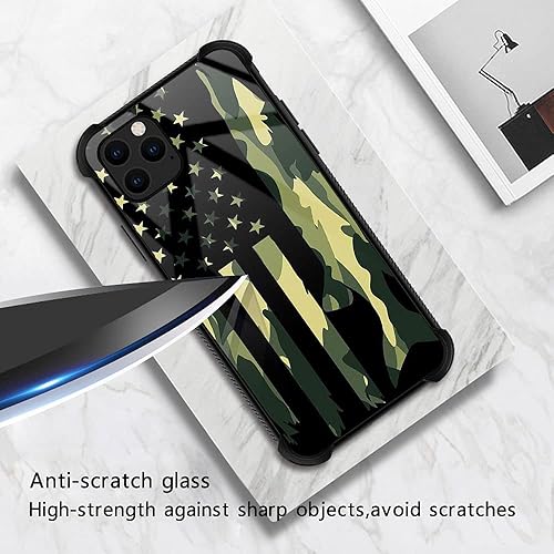 Miniatura 9 de DJSOK Funda compatible con iPhone 13 Pro Max, funda de cola blanca con bandera estadounidense de ciervos para iPhone 13 Pro Max, funda para hombre y