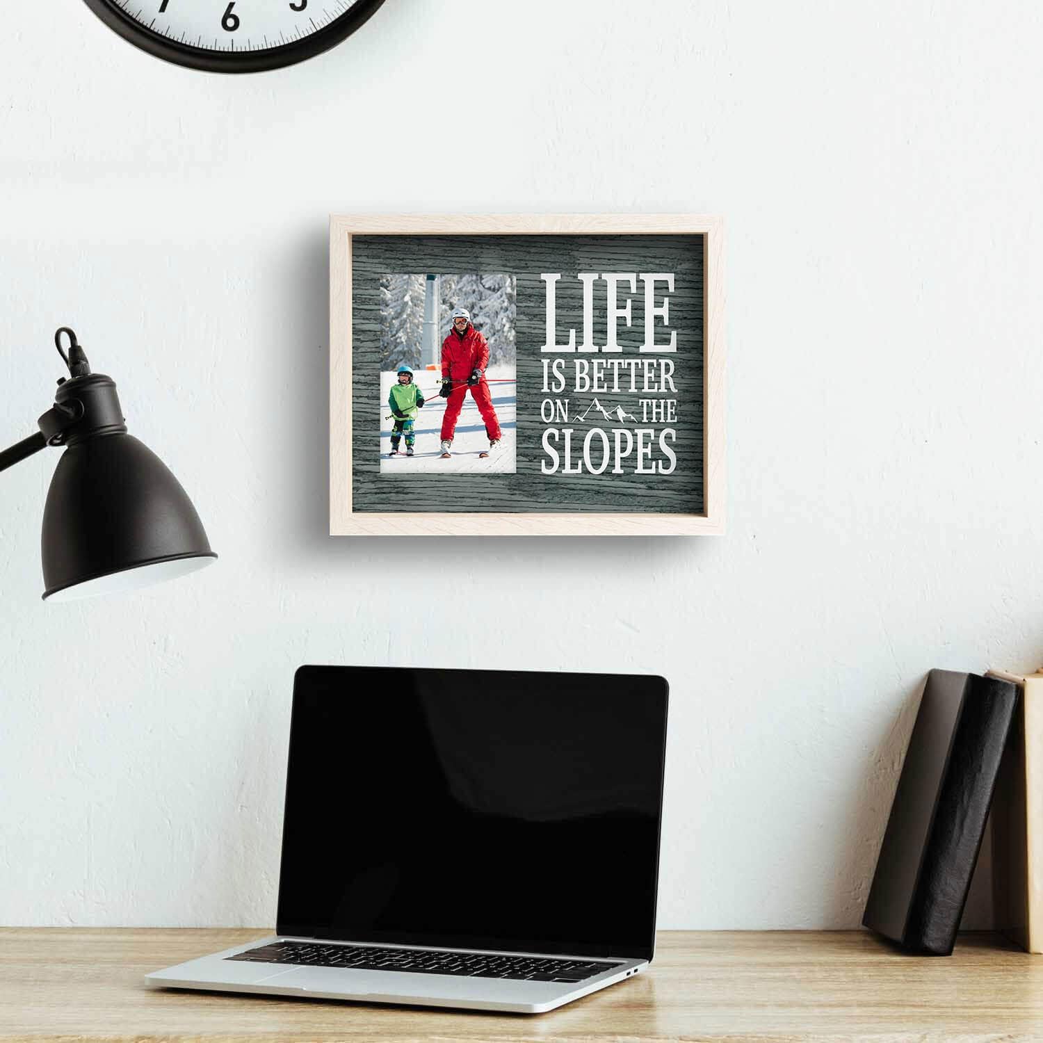 ChalkTalkSPORTS Premier Skiing & Snowboarding Photo Frame | Life is Better On the Slopes
