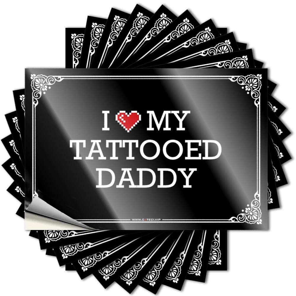 I Love My Tattooed Daddy Bumper Book - Summer Sticker Self Adhesive Sticker(12X18CM)