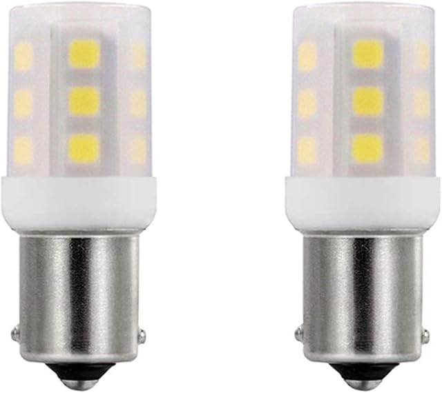 BA15S LED Bulb, P21W LED Bulb 12V, 1156 1141 BA15S Single Contact Bayonet Base Car Bulbs, 2W 12V AC/DC White 6000K, 2-Count