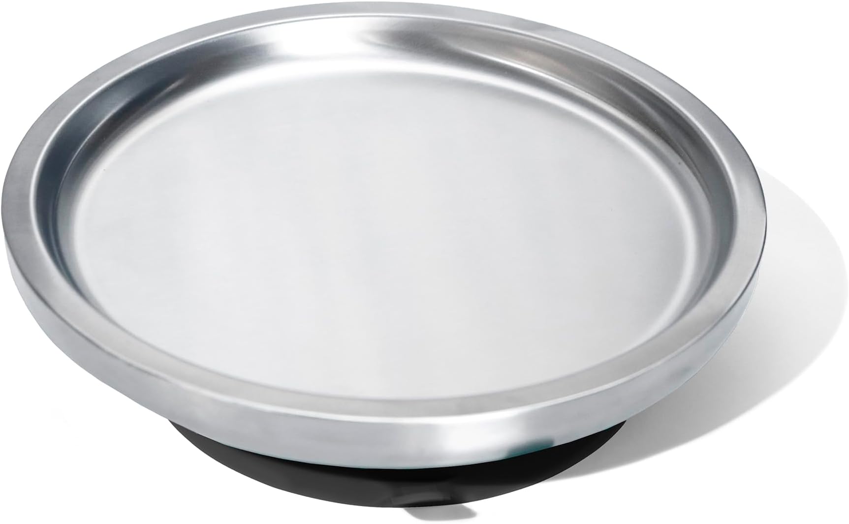 Avanchy Open Baby Plates with Suction – Stainless Steel Divided Plates for Toddlers, BPA-Free, Dishwasher Safe, Unbreakable, Non-Toxic, 100% Silicone Suction – Black