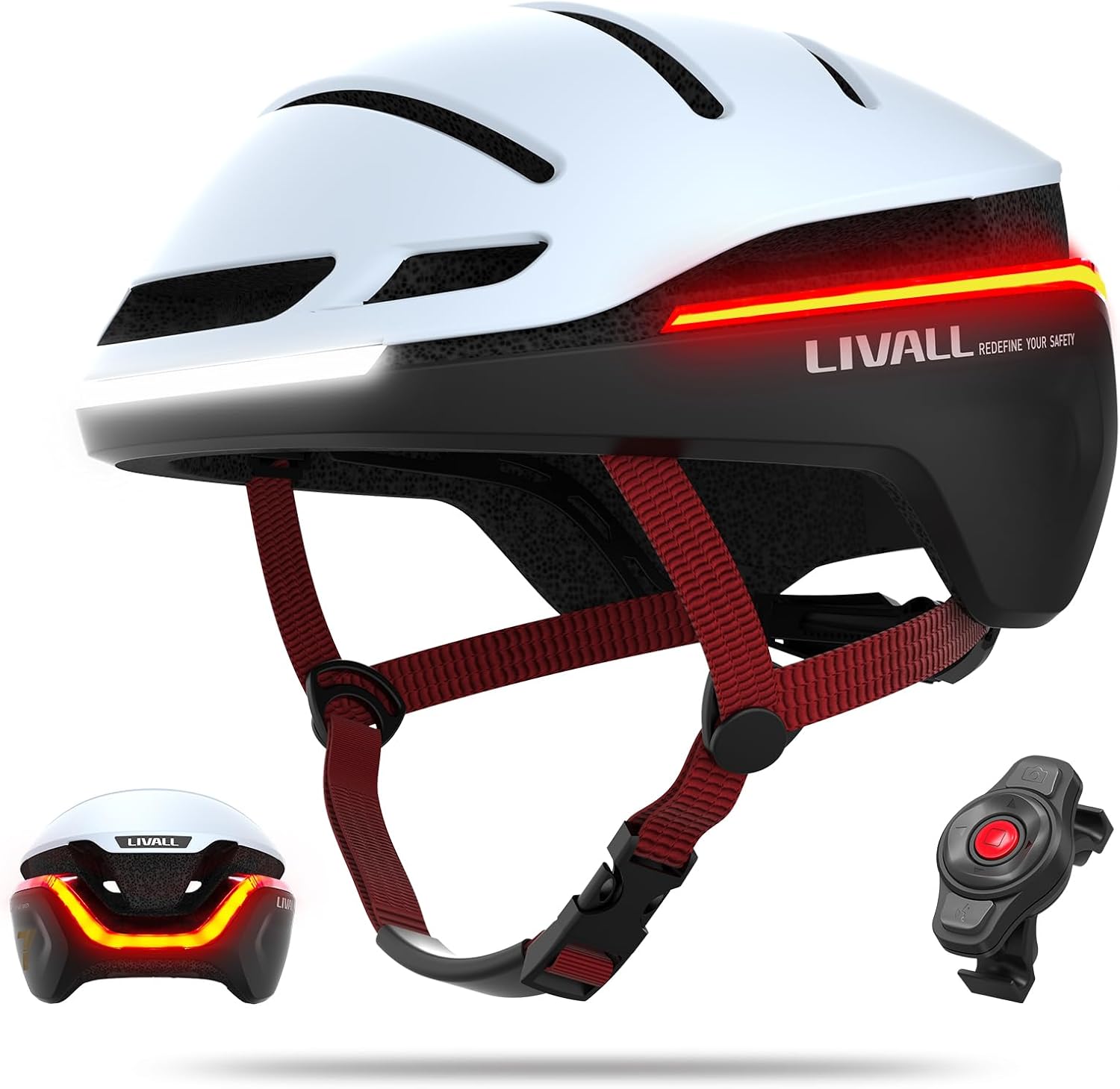 LIVALL EVO21 Smart Bike Helmet with Light, Smart Helmet with Wide-Angle Light | Turn Signals | Brake Warning Light | Fall Detection, Bike Helmets for Men Women, Bicycle Helmet for Urban Commuter