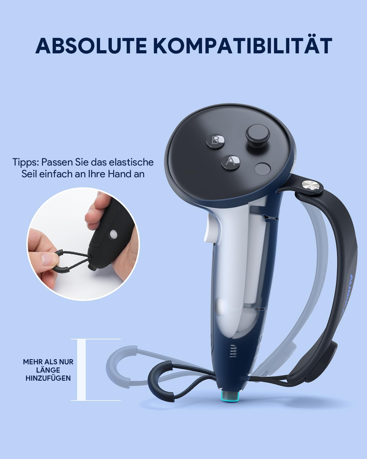 Aubika Controller-Griffabdeckung für Meta Quest 3S/ Oculus Quest 3 Zubehör, mit Batterieöffnungsabdeckung, Beschützer in VR (Schwarz)