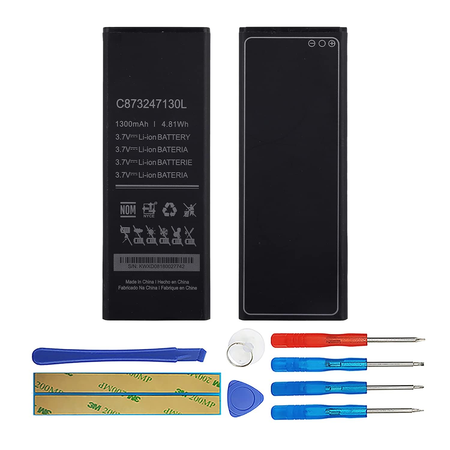 Duotipa Battery C873247130L Compatible with BLU Advance L4 A350 with Repair Tool Kit