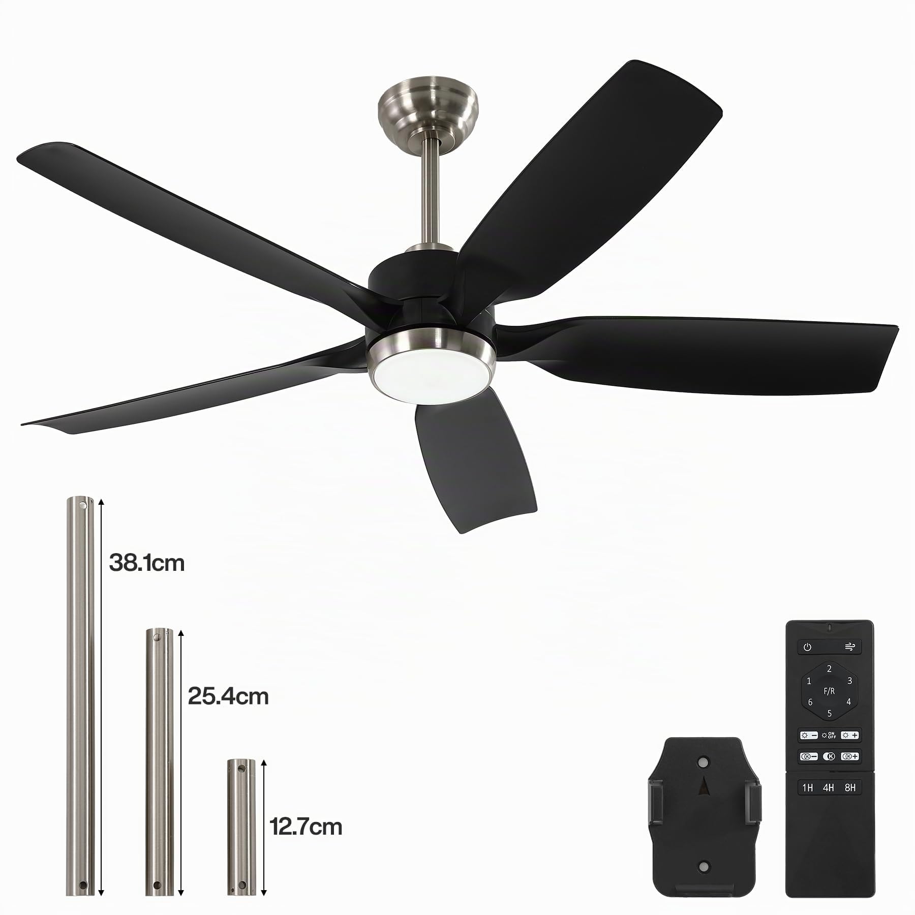 Tribesigns 132 cm Moderner Deckenventilator mit Licht, Fernbedienung, dimmbarer LED-Beleuchtung, reversibler Lüfterleuchte, leisem DC-Motor, 5-Blatt-Smart-Deckenventilator für Wohnzimmer, Schlafzimmer