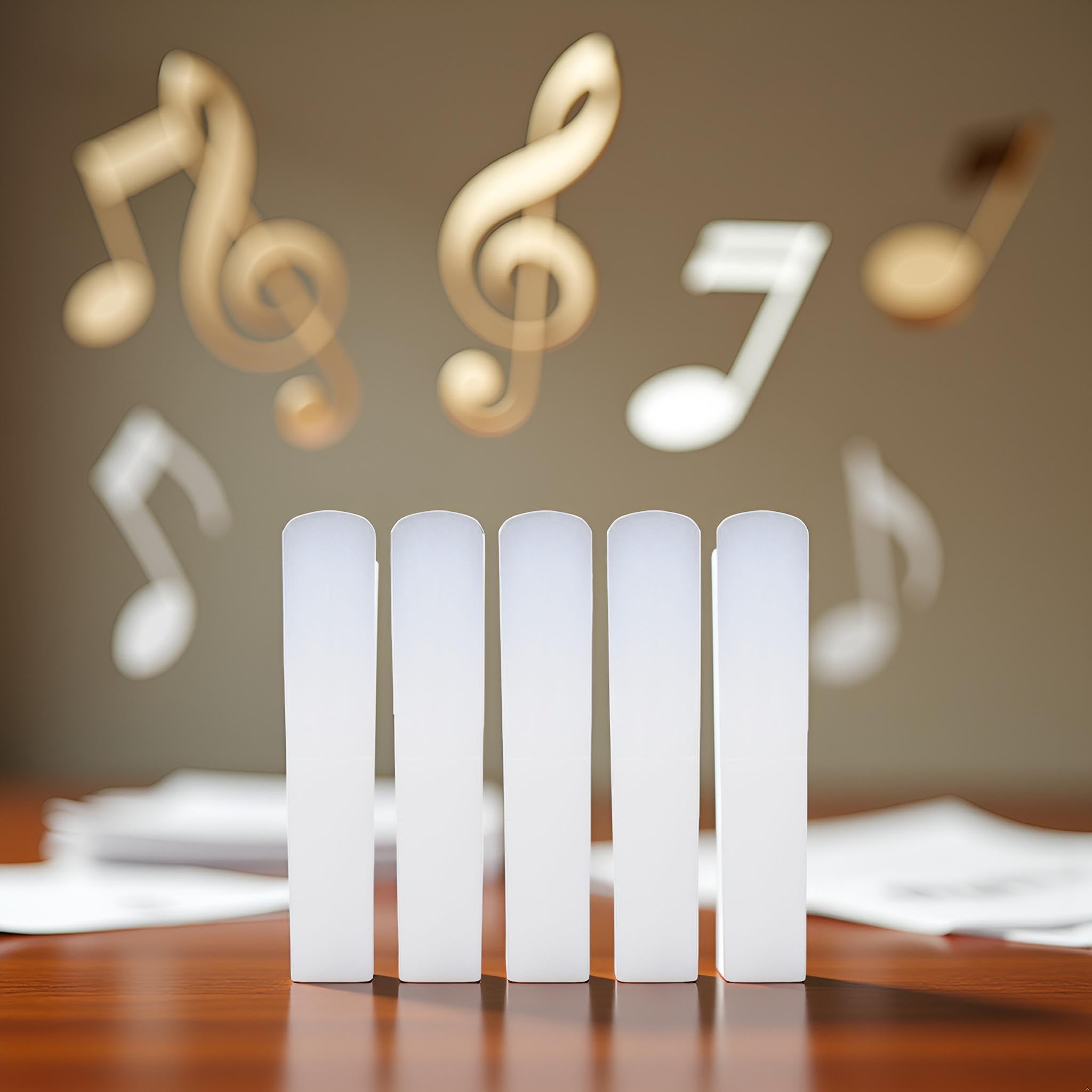 Ance per Clarinetto da 5 Pezzi, Ance in Resina per Clarinetto in Sib Forza Tradizionale 2,5 Ance Punta più Sottile per Pratica e Performance (WHITE)