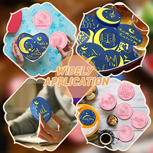 20 Pcs Eid Mubarak Cookie Cutters With Plunger Set, 3D Ramadan Islamic Muslim Cookie Stamps, Diy Eid Biscuit Press Stamp Molds Plastic Biscuit Embossing Fondant Baking Tool,10 Styles (Fresh Style) #TOP6
