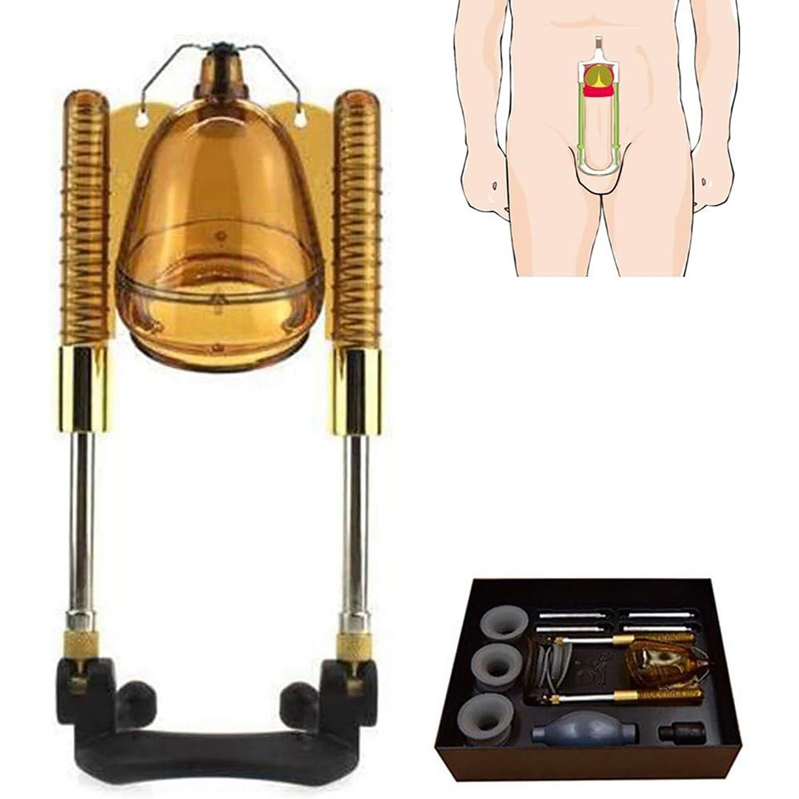 Aiuto for l'erezione maschile: dilatatore for il pene e pompa a vuoto, efficace ingrandimento e correzione del pene(A)