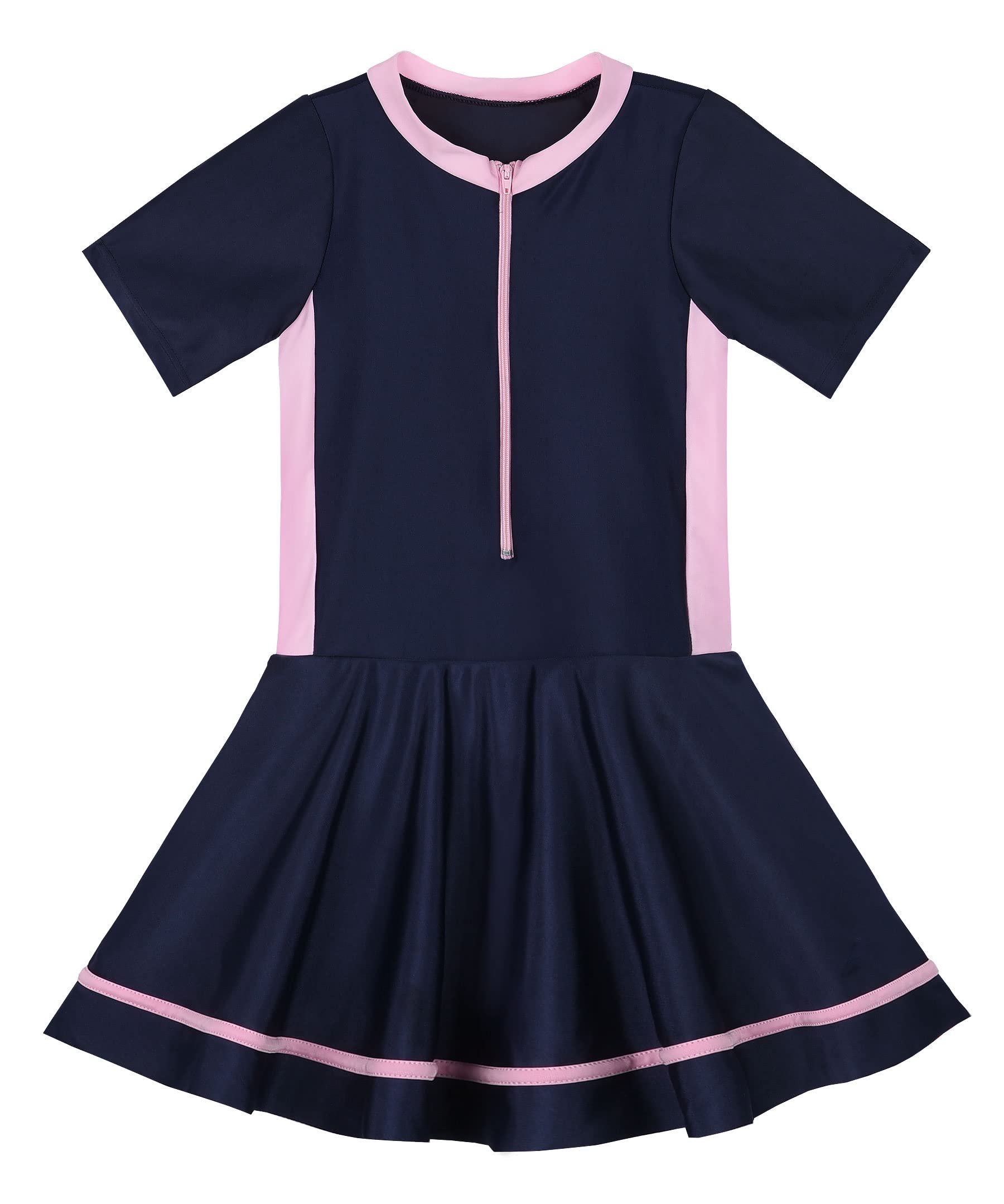 UhniceGirls Swimsuit One Piece Bathing Suit Summer Swimwear, Navy Blue, 3-4 Years