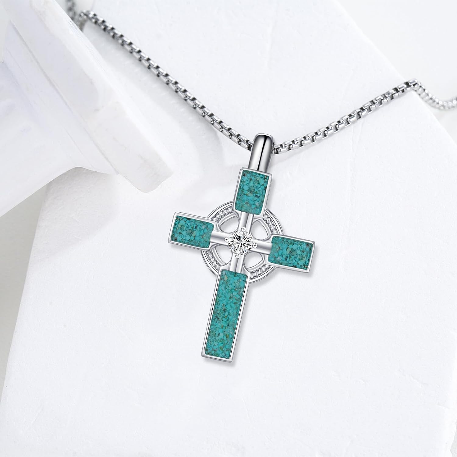 Cross Necklace 925 Sterling Silver Cross Religious Pendant Jewelry Gifts for Women Men - Image 3