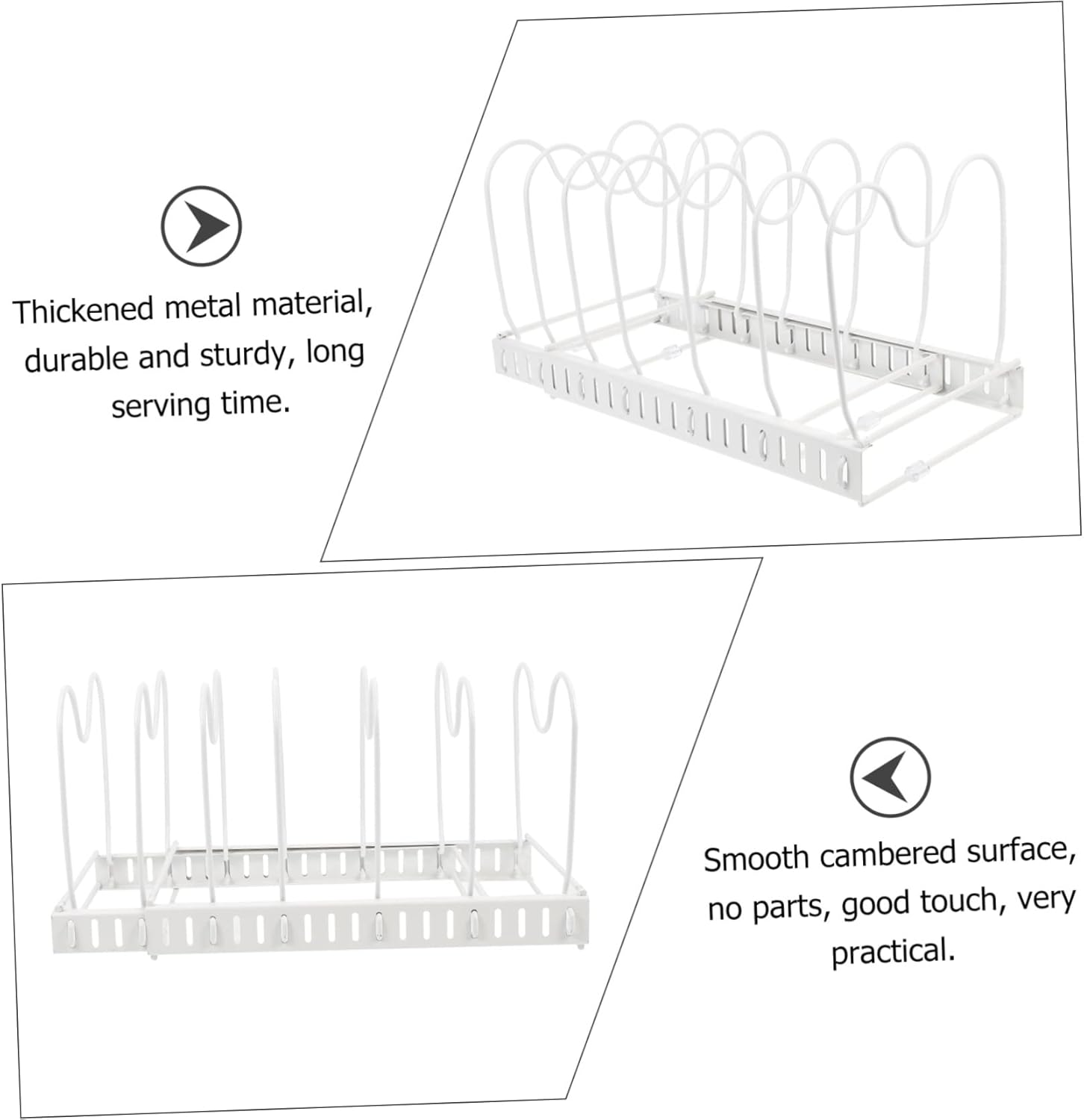 PRETYZOOM Telescopic Lid Rack for Pot Lids Iron Pot Cover Storage Kitchen Organizer