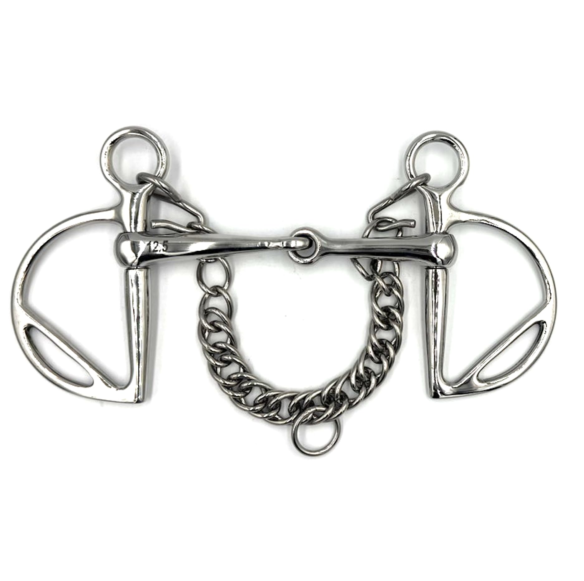 ES0114 Dentadura Kimblewick Springkandare Sencillo Roto Español Italiano Dee Bit de Acero Inoxidable Grosor de la dentadura 15 mm (14,5 cm)