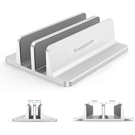 Amazon Co Jp ノートパソコン スタンド Pcスタンド 縦置き ２台収納 ホルダー幅調整可能 アルミ合金素材 Obenri Vertical Laptop Double Stand For Macbook Pro Air Mini Clamshell Mode All Notepc パソコン 周辺機器