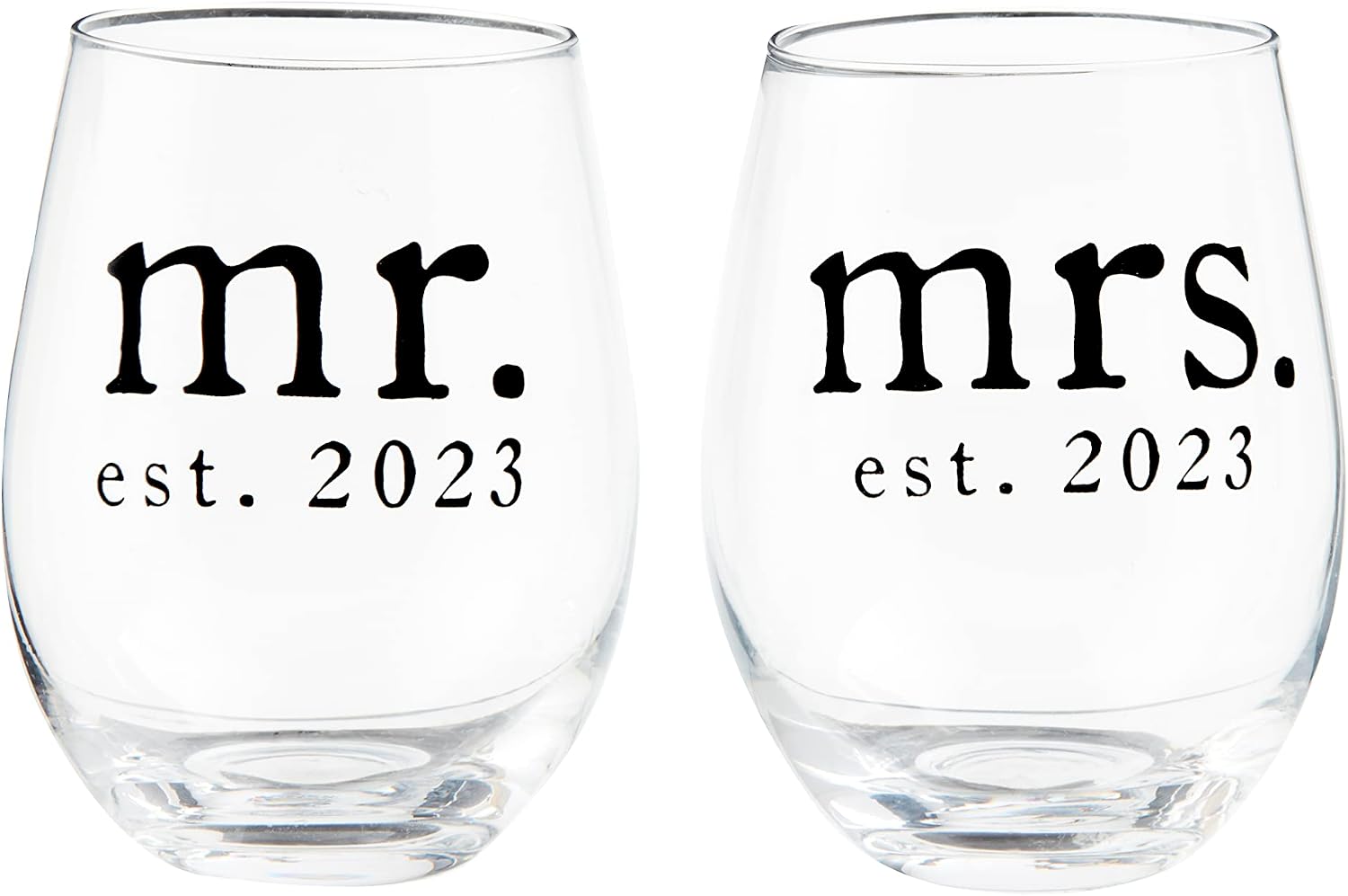 Mud Pie Mr Mrs Wine Glass 2023