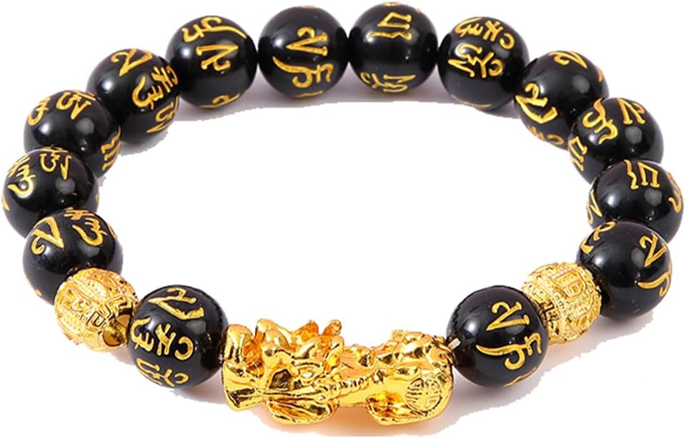 FengShui Wealth And Luck Bracelets-Elevate Your Energy with This Feng Shui Bracelet– Black Obsidian Pixiu Wealth Bracelets for Luck & Prosperity