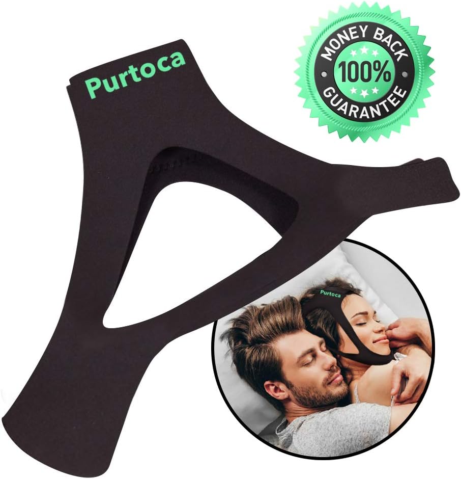Adjustable Anti Snoring Chin Strap – Soft, Snug Neoprene Snore Stopper Chin Strap for Men and Women Promotes Quiet, Restful Sleep for All