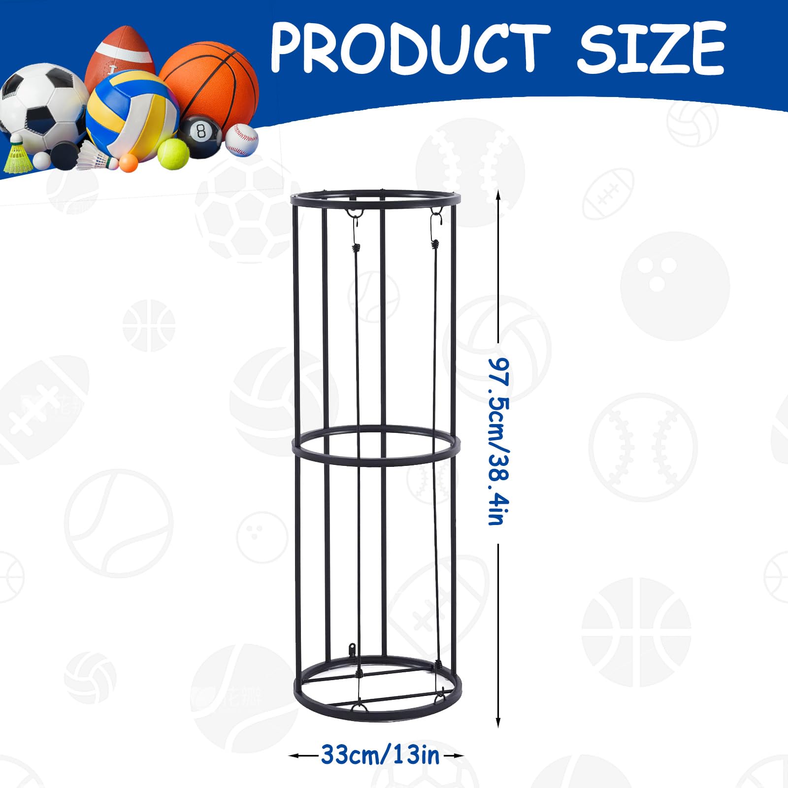 HAMON Soporte de bola vertical extraíble montado en pared, organizador de almacenamiento