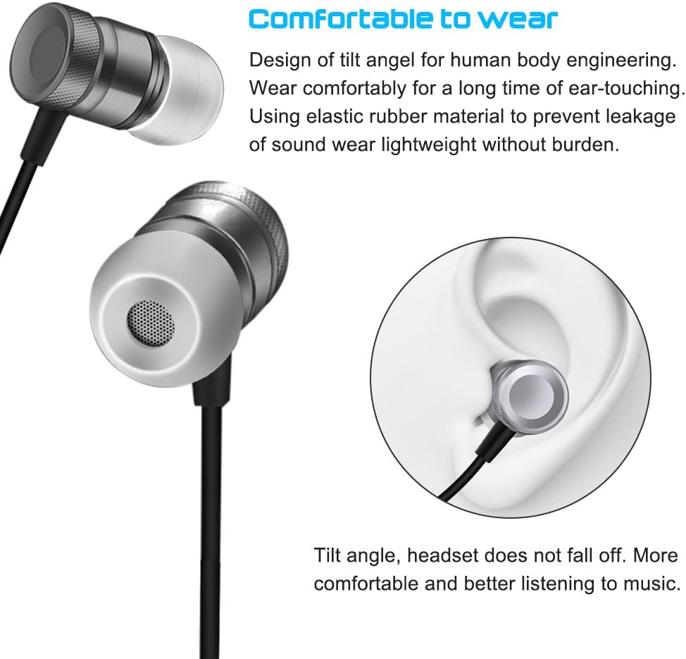 2 Packs Type-C Earbud Headphones with Remote & Microphone, SourceTon in Ear Earphone Stereo Sound Noise Isolating Tangle Free for Android Smartphones, Gaming with Type-C Jack, NOT FIT Pixel HTC