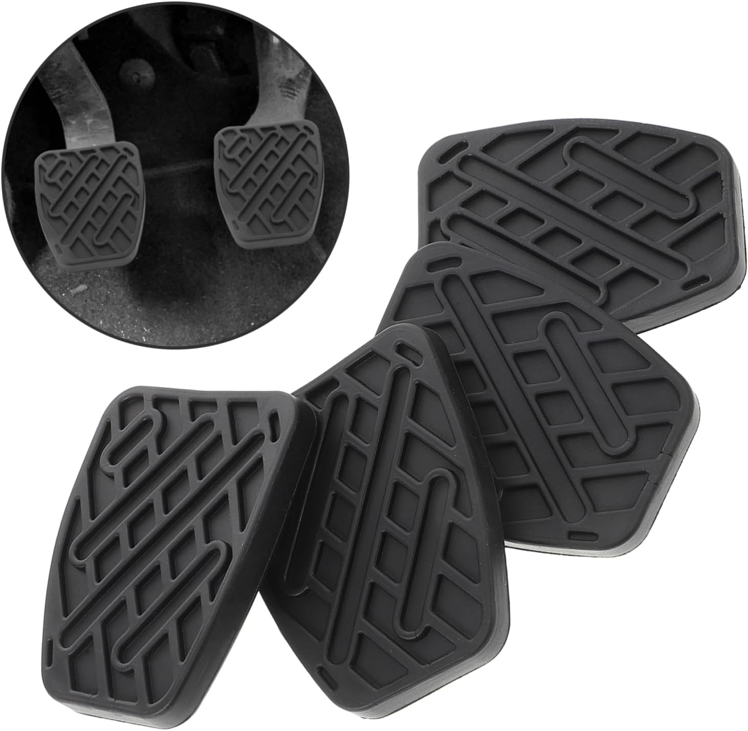 4pcs Auto Parts Pedal Pad Clutch Pad Covers Rubber Material Safety Enhancement Easy to Install Car Part