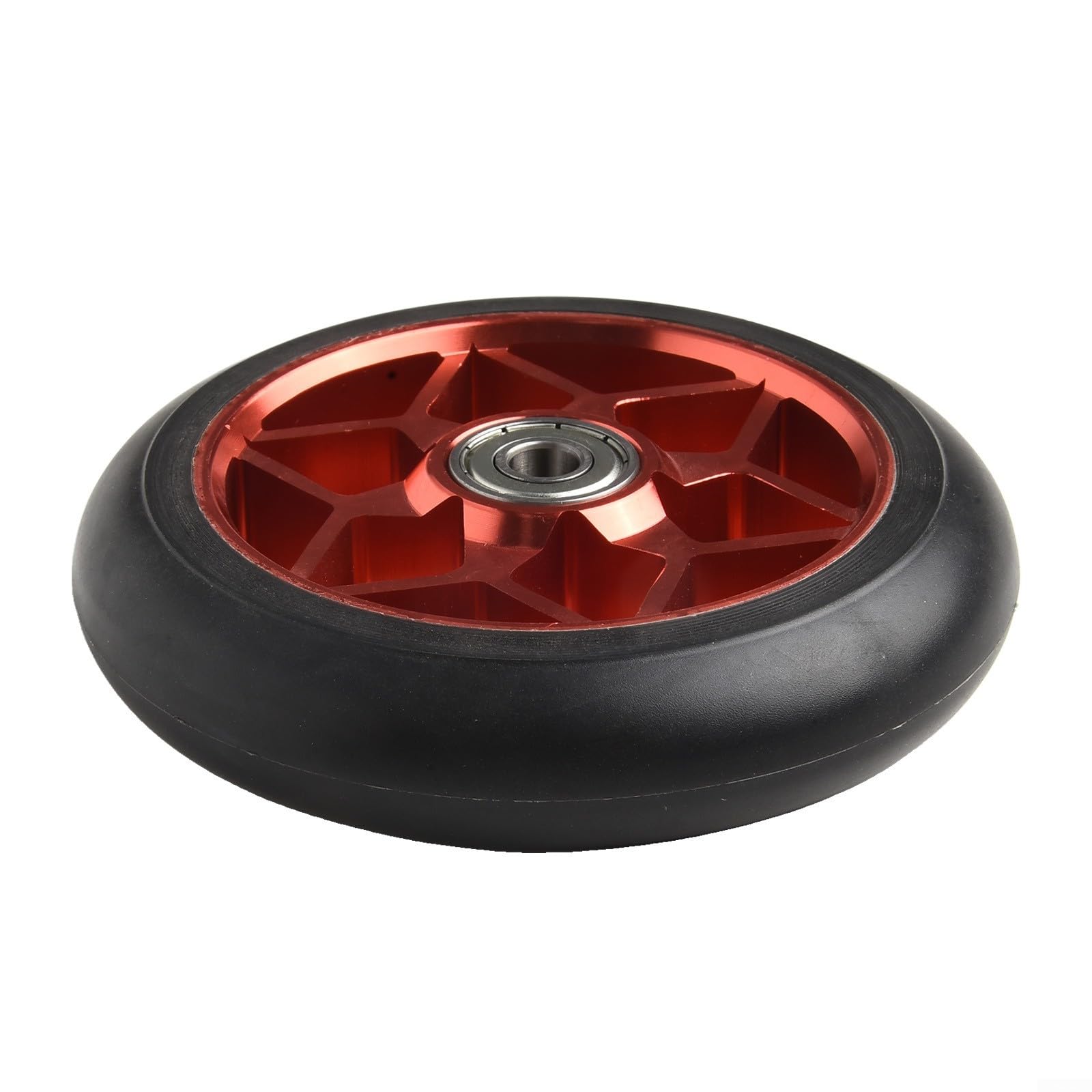 ZMdooreasy Stunt Scooter Replacement Wheel 110mm, CNC Aluminum Alloy Core With Polyurethane Outer Tire, Smooth Rolling Design With 8mm Bearing for Tricks and Park (Red)