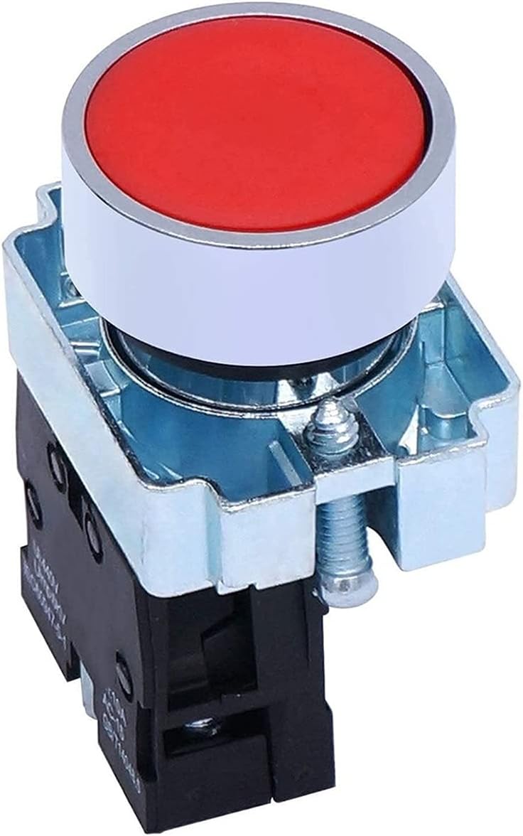 Flyuzi 22mm 1 NC Red Momentary Push Button Switch 440V 10A