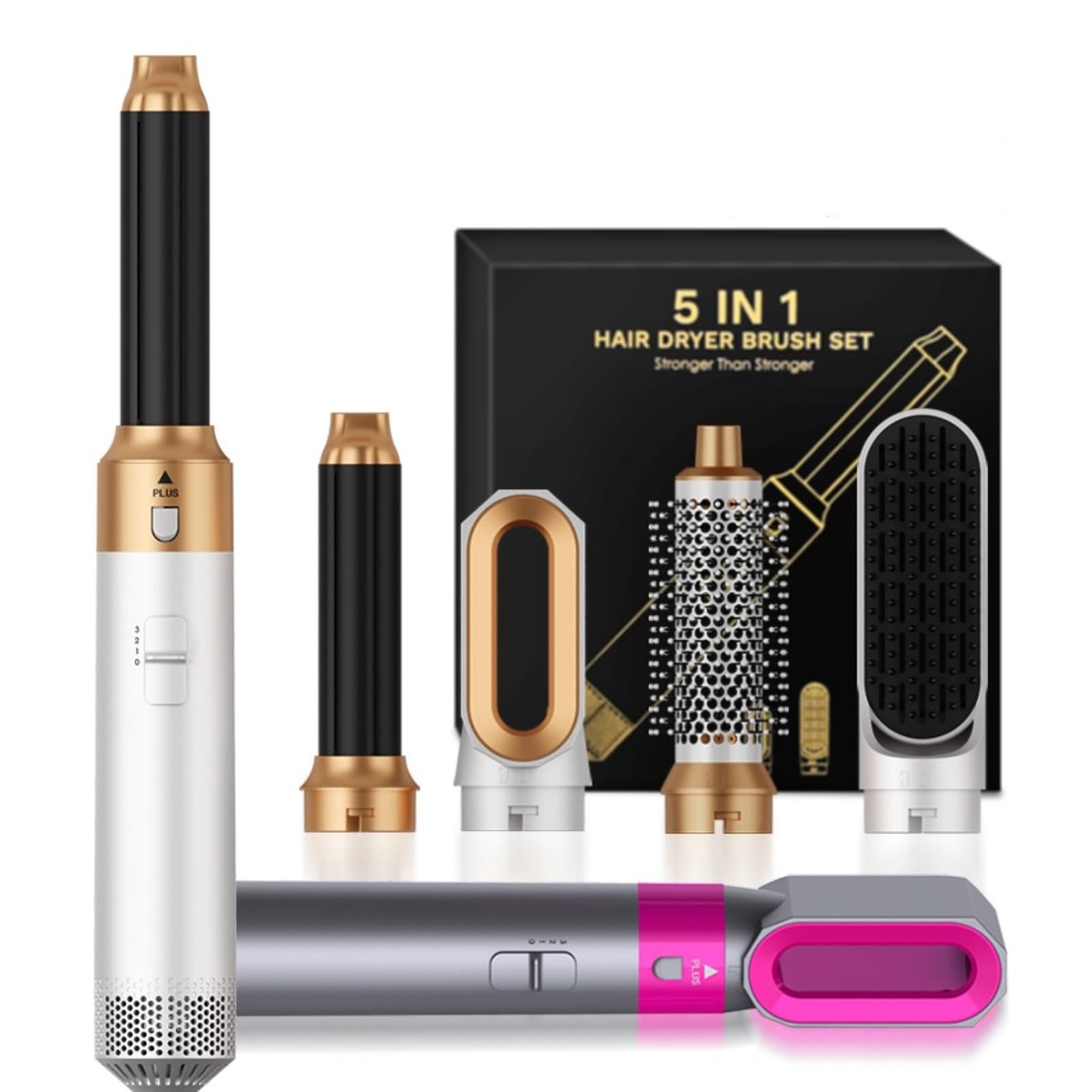 Multistyler 5 in 1, 1000W Spazzola Asciugacapelli Multifunzione, Spazzola Asciugacapelli Rotante Lisciante for Capelli, Air Styler Set for Capelli Ricci, Lisciante, Asciugare