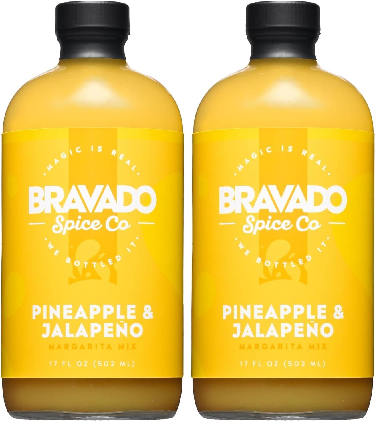 Pineapple & Jalapeno Margarita Mix By Bravado Spice Gluten Free, Vegan, Low Carb, Paleo Margarita Mix All Natural 16oz Bottle Award Winning Gourmet Margarita Mix (Pack of 2)