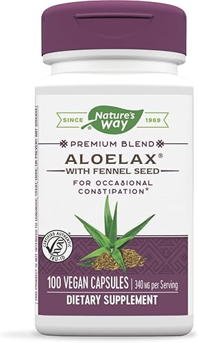Nature 's Way Aloelax con Hinojo Semillas100Cápsulas vegetarianas(Pack de 1)