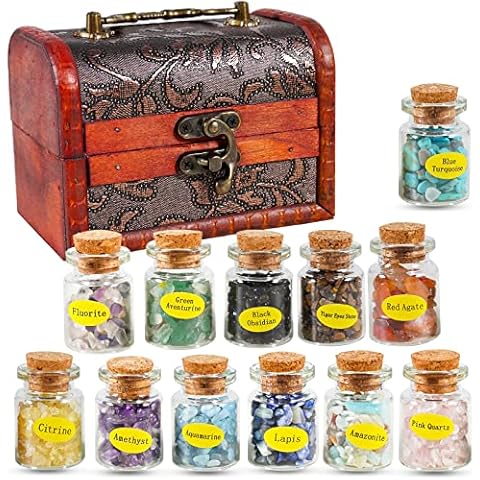 Soulnioi 12Pcs Healing Crystal Wishing Bottles Set Cover