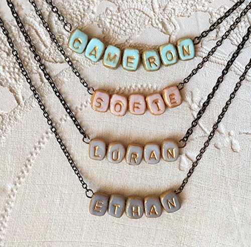 Small Name Necklace on Tiny Tiles, Cameron, Sofie, Ethan, Ayla, Henry, Raylee, your name necklace