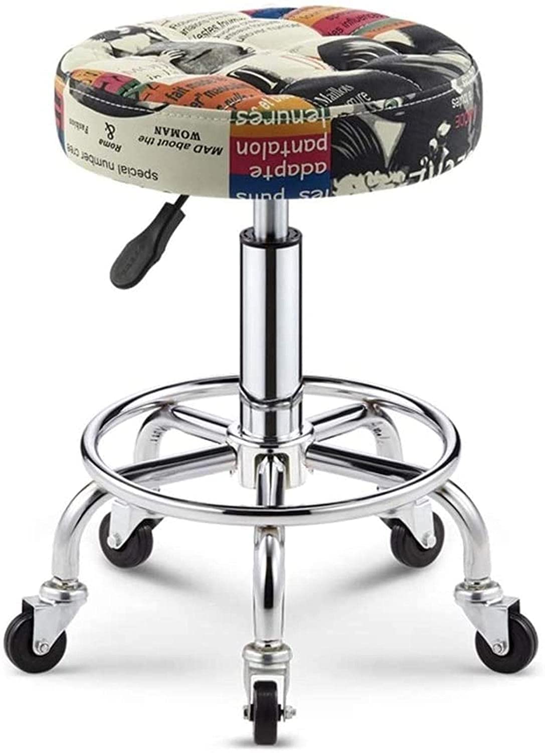 Tabouret hydraulique RWRAPS avec roulettes au design soigné