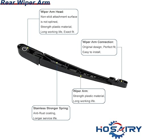 Miniatura 3 de Juego de limpiaparabrisas trasero para Ford Edge 2007-2014, para Lincoln MKX 2007-2015, para Dodge Grand Caravan 2008-2010, para Chrysler Town &