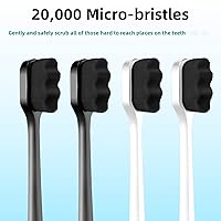 Vista 3 de Patelai 8 cepillos de dientes extra suaves para dientes sensibles, micro nano negro, cepillos de dientes manuales con 20000 cerdas de carbón