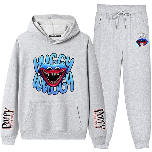 Moletom Poppy Playtime com capuz e calça 2 peças, conjunto de moletom unissex confortável respirável
