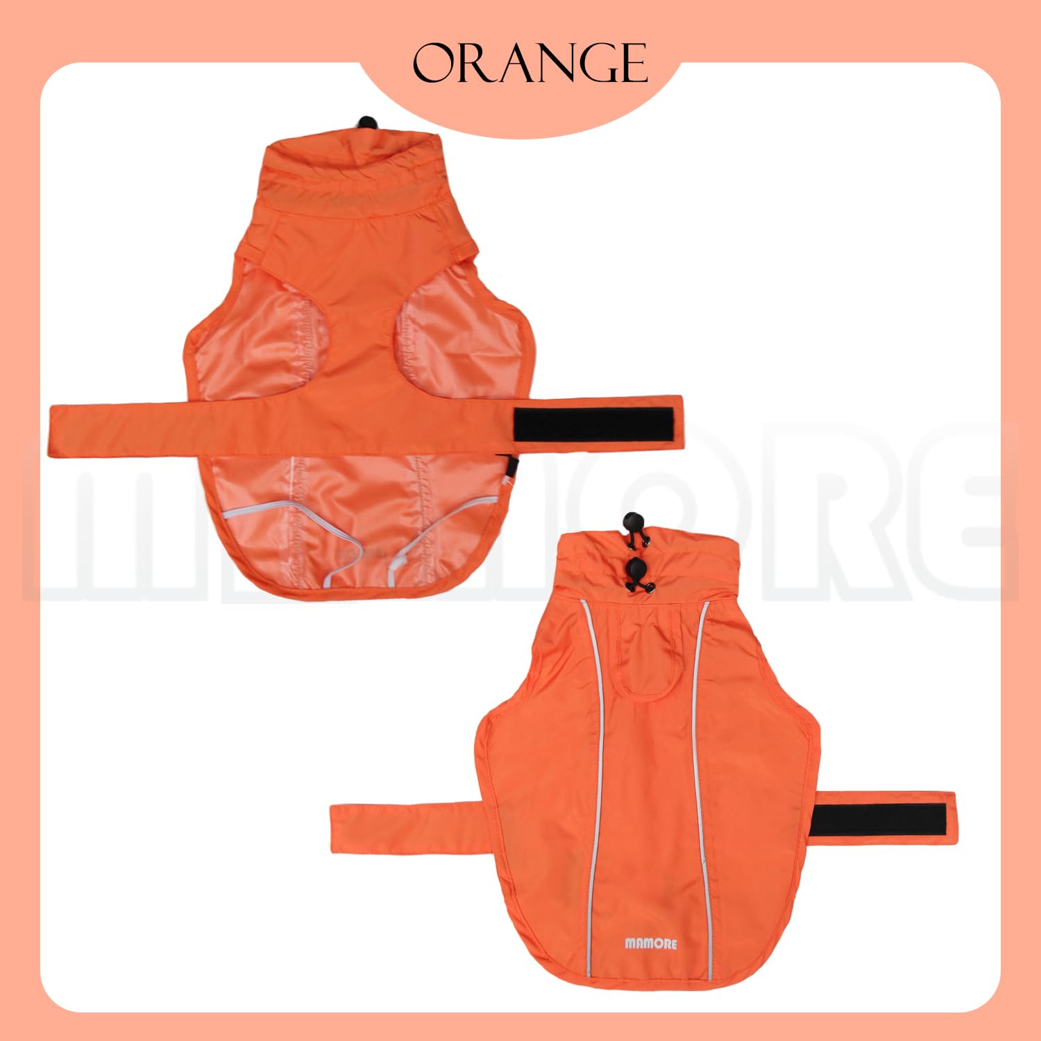 Waterproof Dog Raincoat with Reflective Strip, Adjustable Breathable Rain Coat Jacket with Leash Hole for Dogs (Orange, XXL(25-35kg)) - Image 2