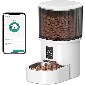 CozyMoew Automatic Feeder for Cats, WiFi, Smartphone Remote Control, 1.1 gal 4 L, Pet Automatic Feeder, Feeding Machine, Regular Quantity, 6 Servings Per Day, Stainless Steel Bowl, 2-Way Power