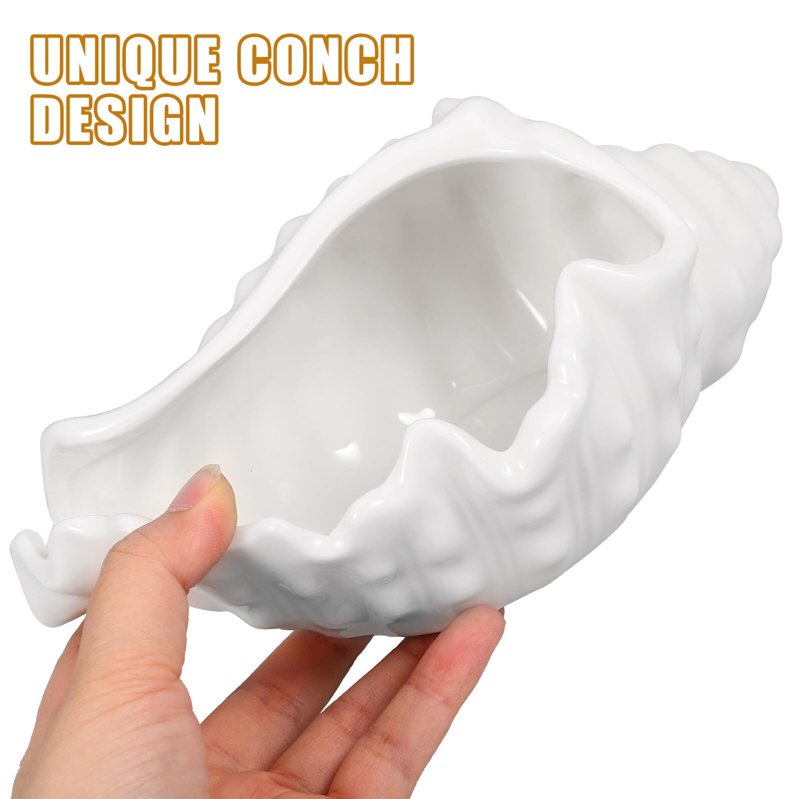 FOMIYES Schmuckschale Muschelform Keramik Weiß Schmucktablett Organizer Kompakt für Ringe Ohrringe Schlüssel Wohnzimmer Schlafzimmer Büro