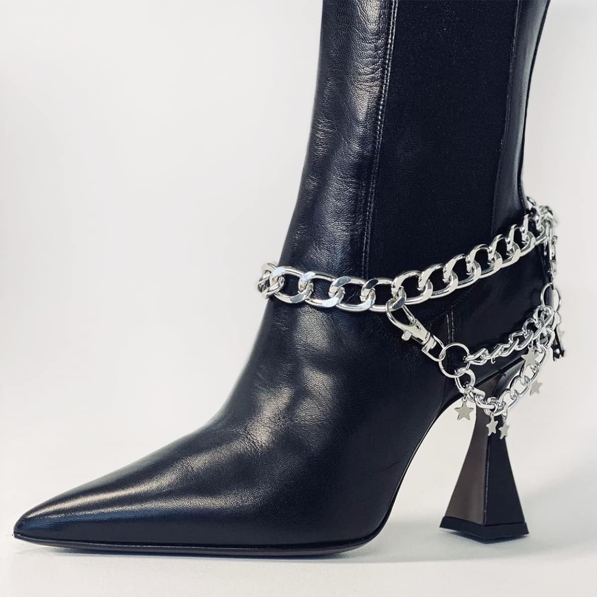 Shoelaces Chains Charm Shoe Decorations Hanging Clips Chain DIY Decorative Shoe Chainfor Sneakers Casual Shoe Chains Jewelry Anklets Lifetime Warranty (Silver Ordinary Style)