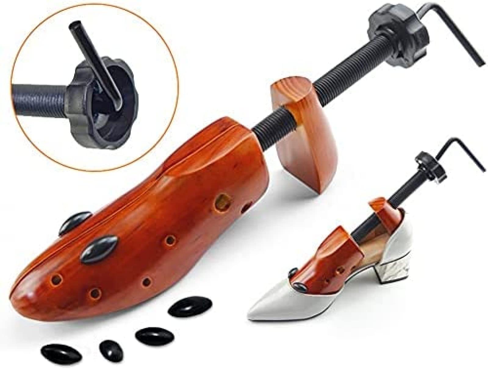 1 Paar Holz-Schuhspanner/Baum/Expander-Former, erweitert Länge, Breite und Höhe von Engen Schuhen für Männer und Frauen, L|braun