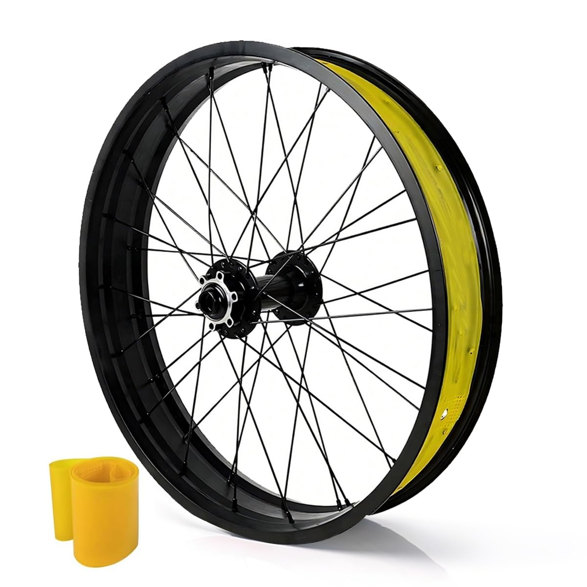 Ruota Anteriore per Biciclette con Pneumatici Larghi 20/26 x 4 Pollici, Cerchio in Lega a Doppia Parete, 36 Fori, Freno a Disco, sgancio rapido 9 x 135 mm, per Bici elettriche da s