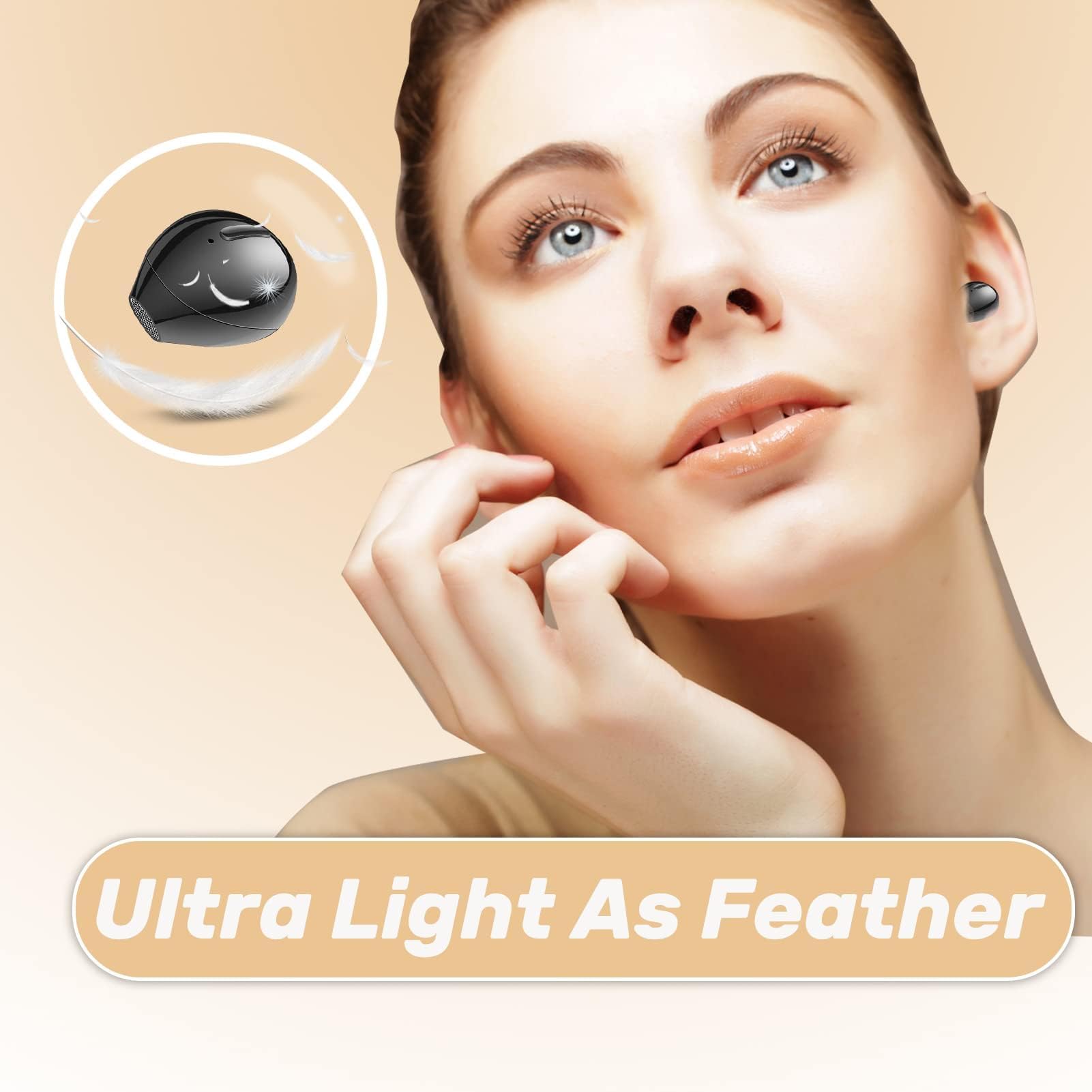 Xmenha Kleinst Schlaf Kopfhörer kabellos Bluetooth unsichtbar Mini Kopfhörer in-Ear Ohrhörer für Arbeit Schlafen versteckt Headsets für Seitenschläfer Schlafen im Ohr Wireless Earbuds (DunkelSchwarz)