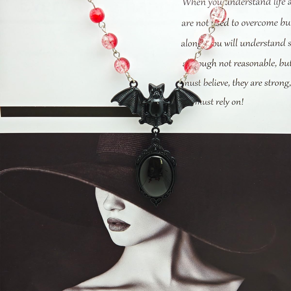 Gothic Bat Necklace for Women Halloween Crystal Bat Pendant Necklace Gothic Accessories Punk Party Halloween Jewelry - Image 4